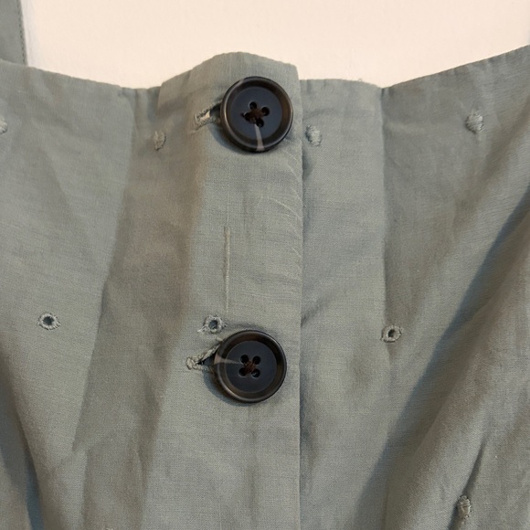 Gap 100% cotton green Button-Down Midi Dress - Picture 3 of 5